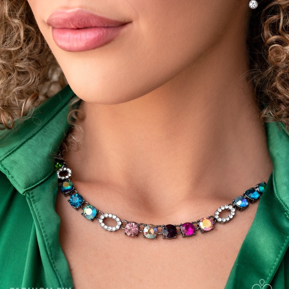 Paparazzi Vibrant Jewel Necklace Loud Luxe Multi Colorful Fashion Jewelry